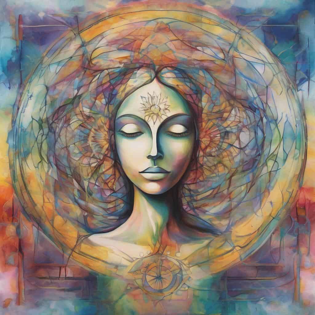 Αυθεντικό έργο τέχνης με πολύχρωμη ερμηνεία της ψυχής και πνευματικής εξέλιξης.